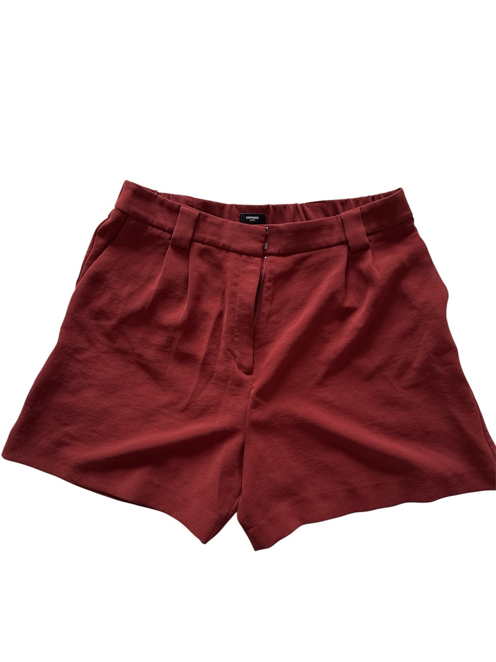 Express High-Waist Tailored Shorts - Burgundy, size 14